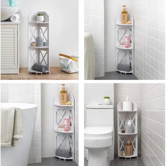 Corner Shelf Stand, Storage Organizer Great for Bathroom, Corner Shelf